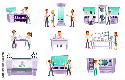 Scientists Isolated Cartoon Icon Set © Macrovector