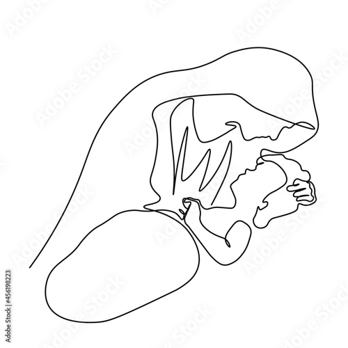 continuous line drawing of Nativity of Jesus
