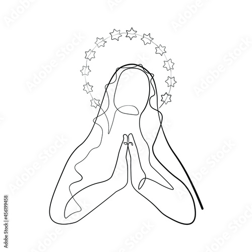 continuous line drawing of Nativity of Jesus