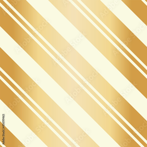 Golden Christmas seamless vector pattern. Gold foil effect candy cane striped background. Elegant diagonal stripes backdrop. Linear geometric repeat for festive, celebration gift wrap, packaging