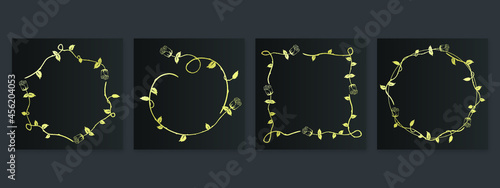 collection forest fern eucalyptus art foliage natural
leaves herbs inline style. Decorative beauty, elegant illustration 
Vector Flower Botanical