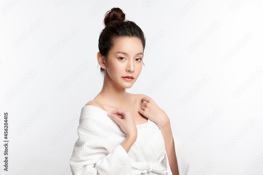 Beautiful young asian woman with clean fresh skin on white background, Face care, Facial treatment, Cosmetology, beauty and spa, Asian women portrait. Beautiful young asian woman with clean fresh skin on white background, Face care, Facial treatment, Cosmetology, beauty and spa, Asian women portrait.