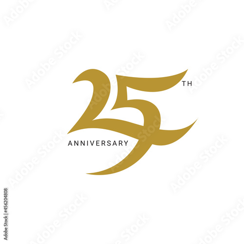 25 Year Anniversary Vector Template Design Illustration
 white background for celebration