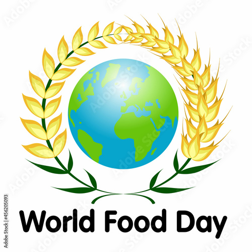 world food day symbol illustration, simple flat vector design