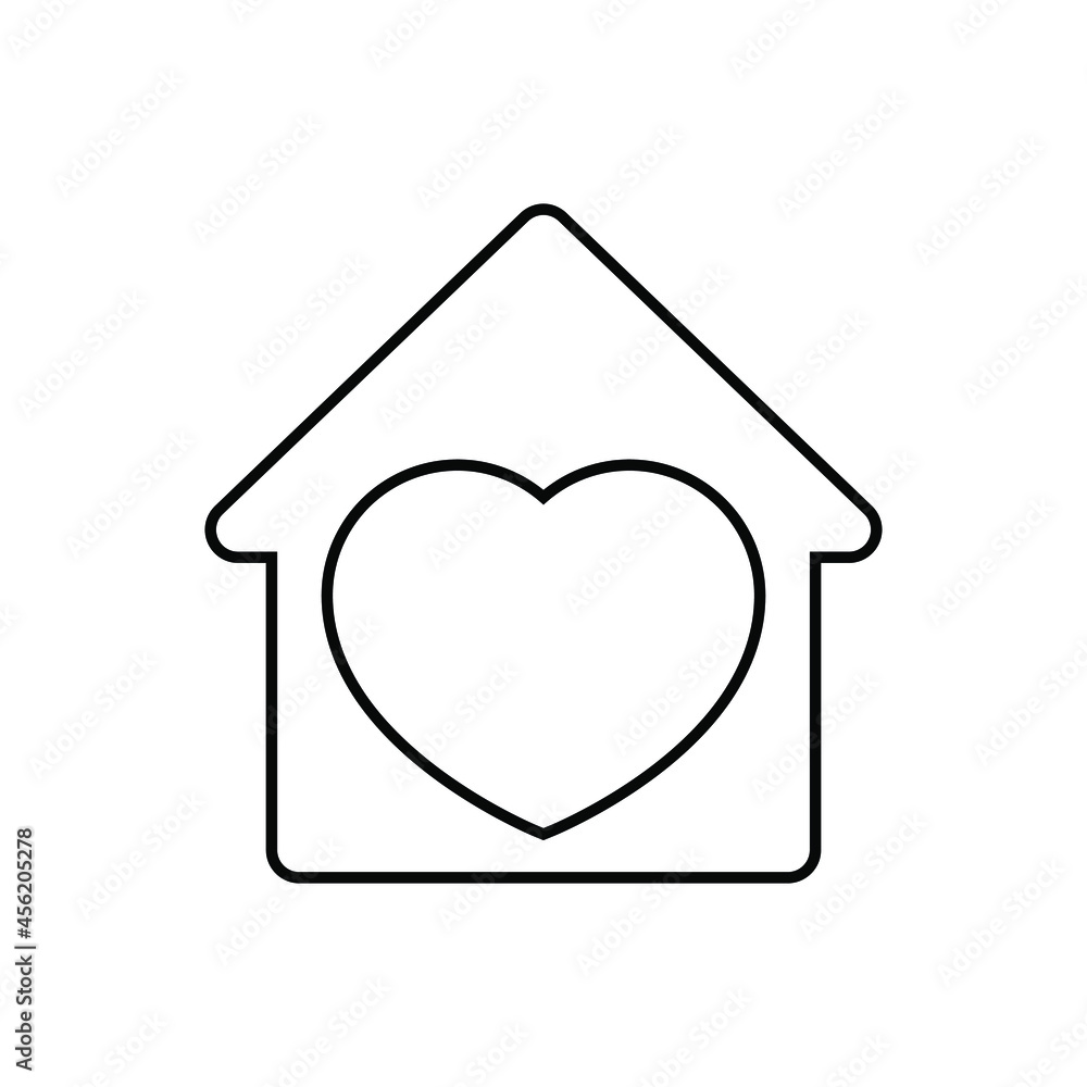 Heart with home vector icon. House with heart illustration sign. beloved home symbol. Heart with home vector icon. House with heart illustration sign. beloved home symbol.
