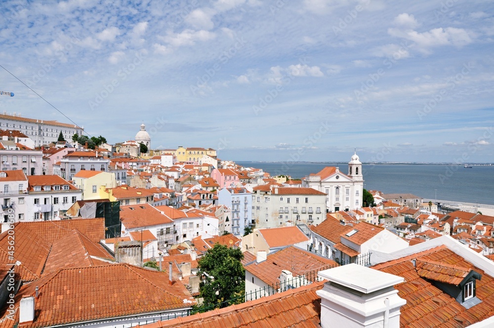 A view of the city from the observatory in Lisbon, Portugal.