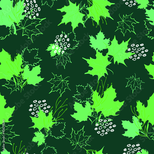 leaves vector seamless pattern. background for fabrics, prints, packaging and postcards