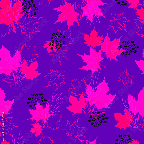 autumn leaves vector seamless pattern. background for fabrics, prints, packaging and postcards