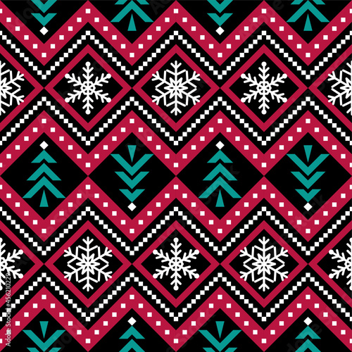 Holidays vector pattern, Christmas seamless pattern, winter pattern with snowflakes 