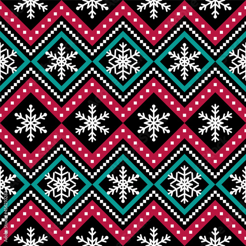 Holidays vector pattern, Christmas seamless pattern, winter pattern with snowflakes 