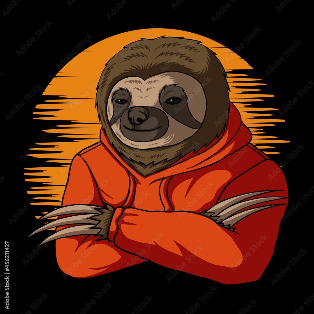 Fototapeta premium Stylish sloth vector illustration