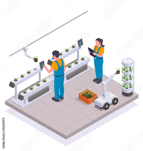 Modern Greenhouse Isometric And Colored Concept