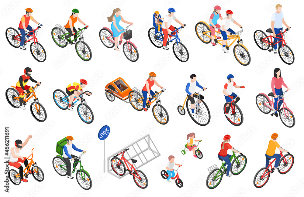 Naklejka premium Cycling Isometric Set