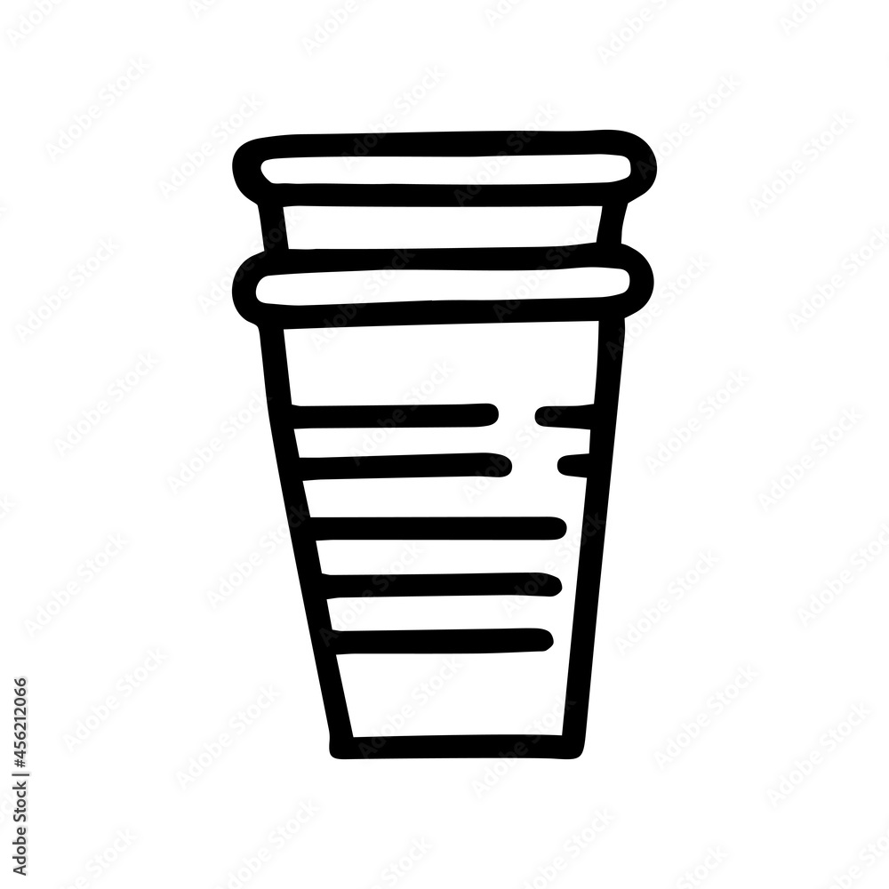 Plastic cup line vector doodle simple icon Plastic cup line vector doodle simple icon