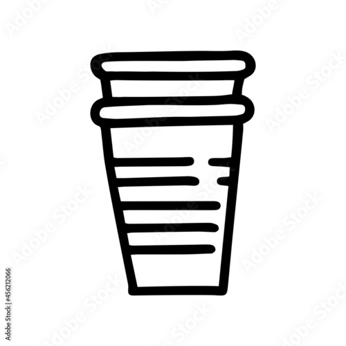 Plastic cup line vector doodle simple icon