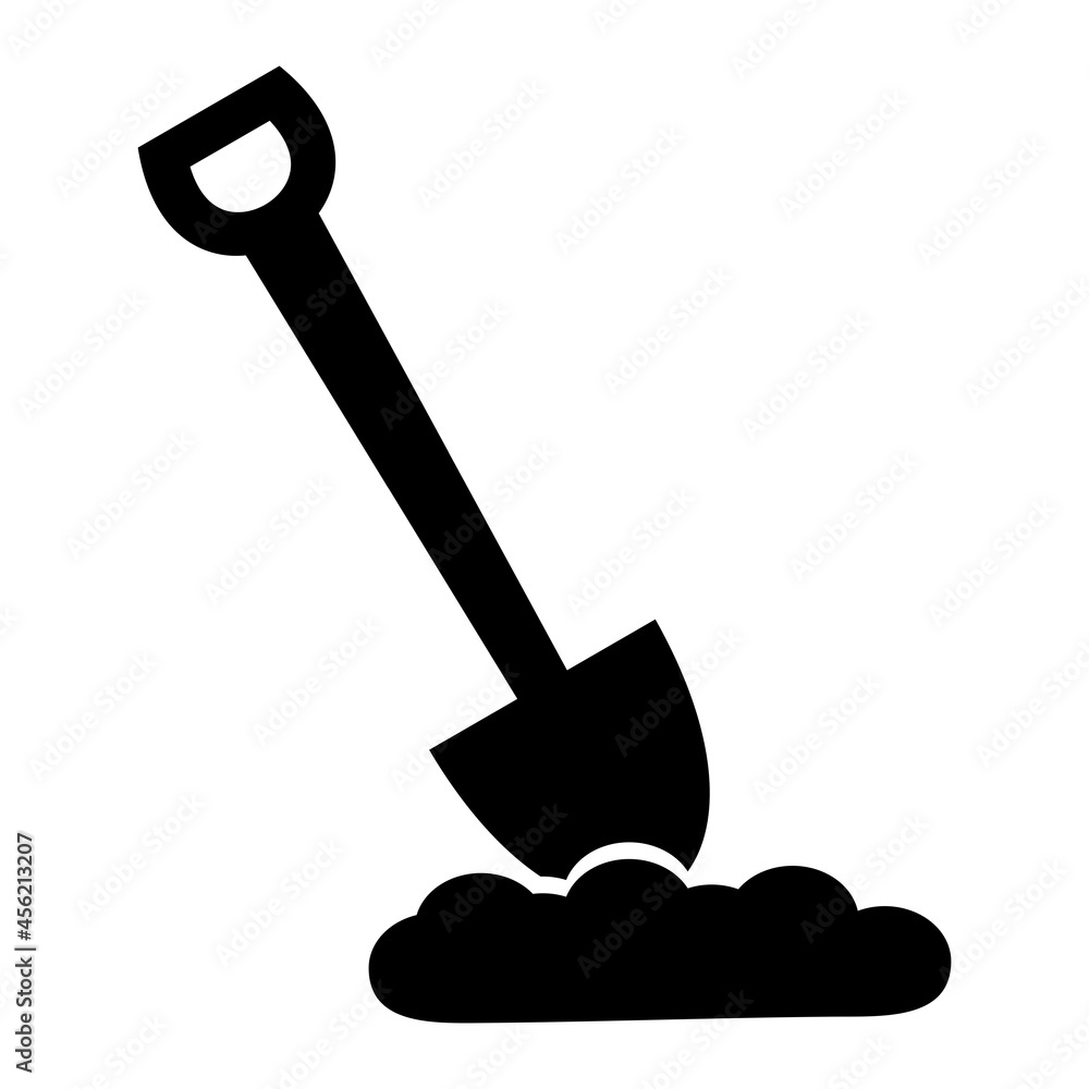  Vector Shovel Glyph Icon Design