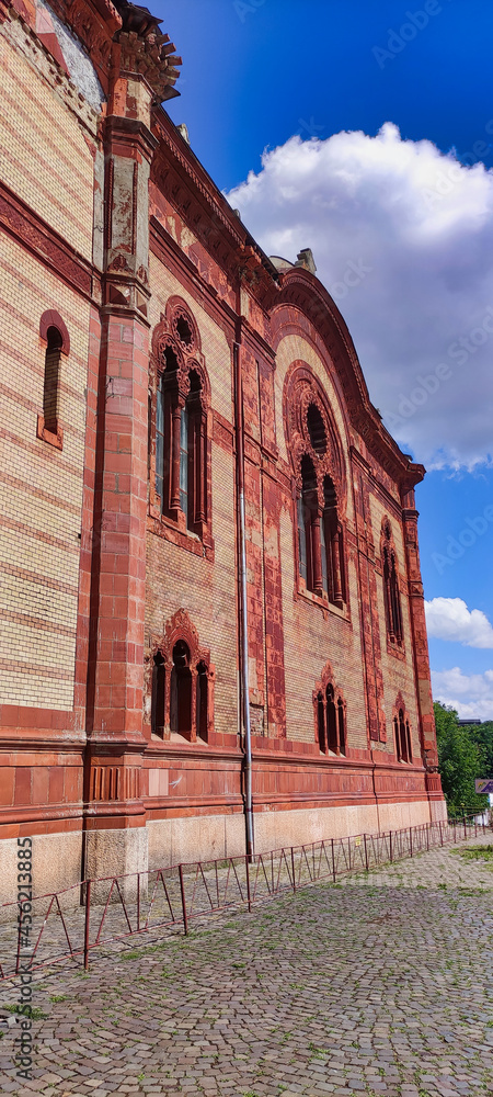 View of the facade of the old synagogue in Uzhgorod. Ukraine. Europe
