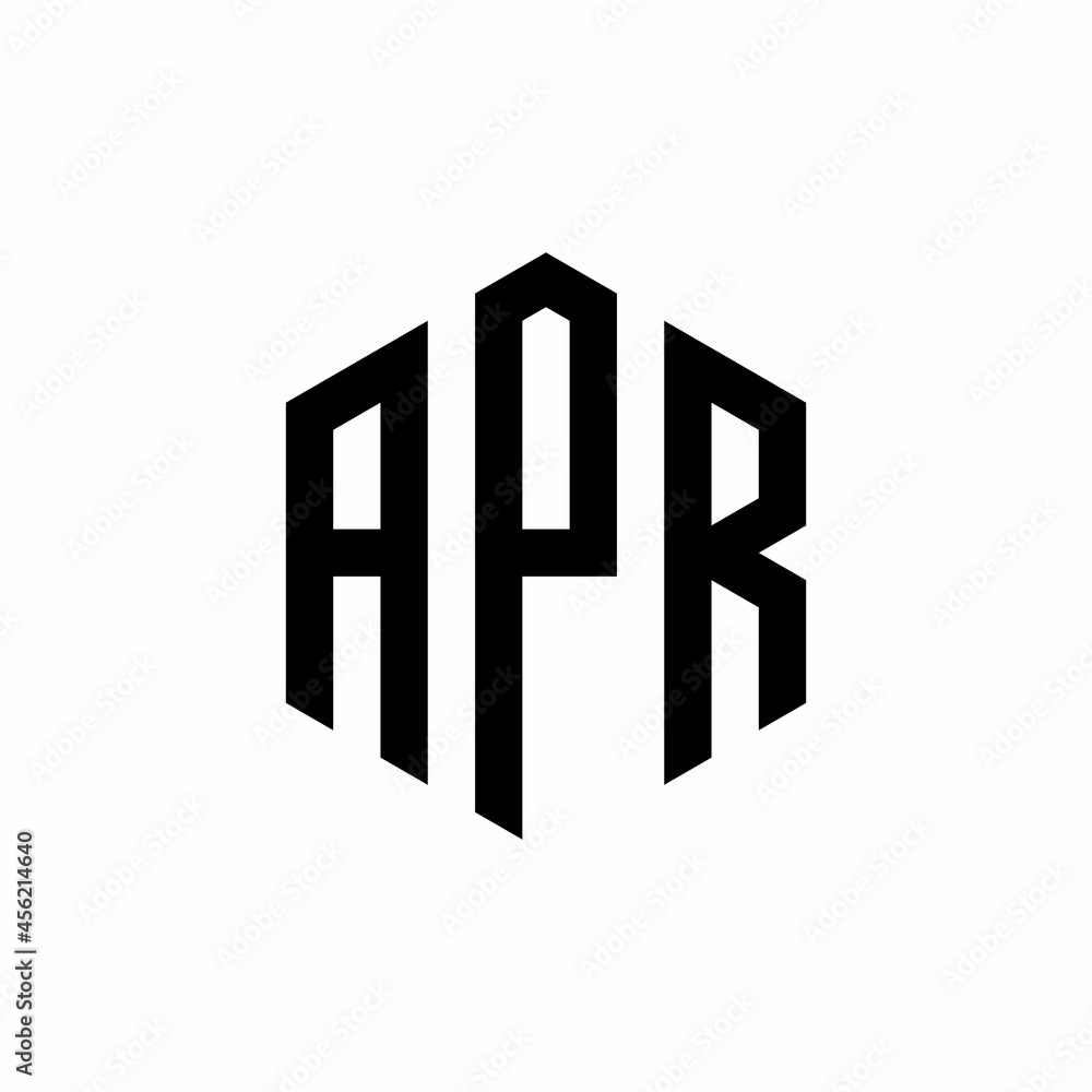 APR Initial three letter logo hexagon APR Initial three letter logo hexagon