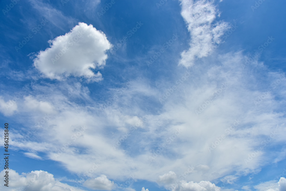 Beautiful cumulus clouds against the blue daytime sky. Beautiful cumulus clouds against the blue daytime sky.