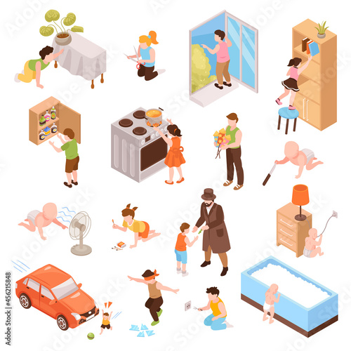 Children Danger Safety Icons