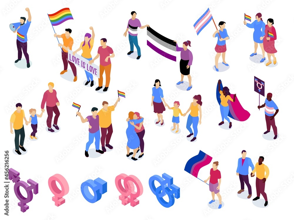 LGBT Community Isometric Set LGBT Community Isometric Set