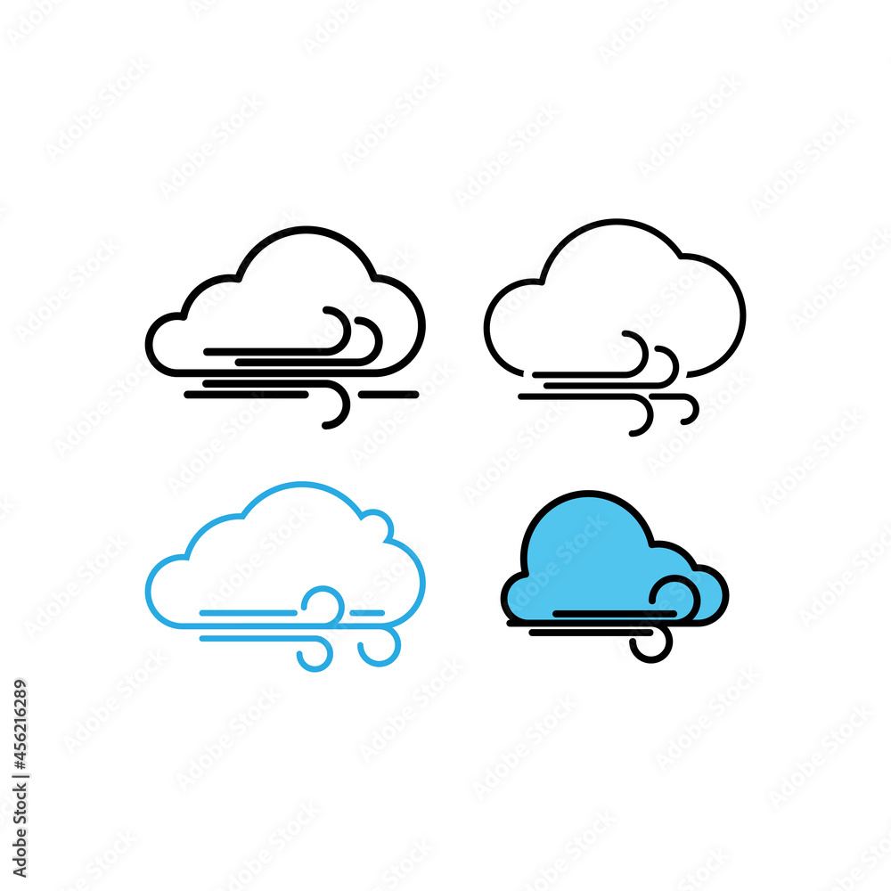 Wind cloud icon set design template illustration Wind cloud icon set design template illustration