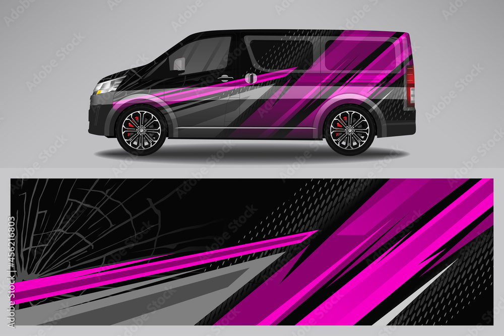 Wrap car vector design decal. Graphic abstract line racing background design for vehicle, race car, rally, adventure livery camouflage. Wrap car vector design decal. Graphic abstract line racing background design for vehicle, race car, rally, adventure livery camouflage.