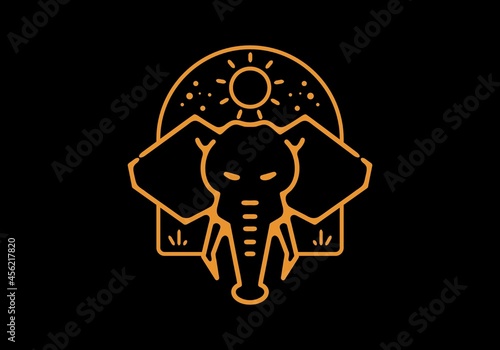 Line art illustration of elephant