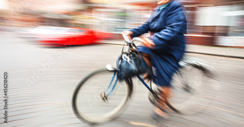 Abstract image of people in the street in motion blur