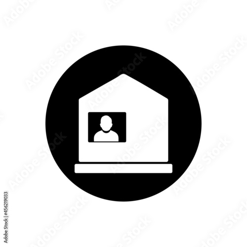 Lockdown Icon. Rounded Button Style Editable Vector EPS Symbol Illustration.