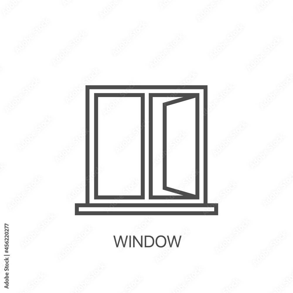 Open Window vector line icon. Vector sign for mobile app and web sites