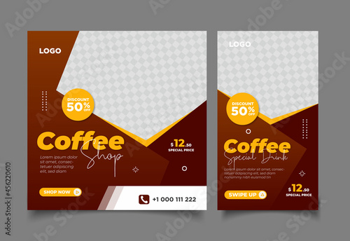 Coffee drink social media post and story