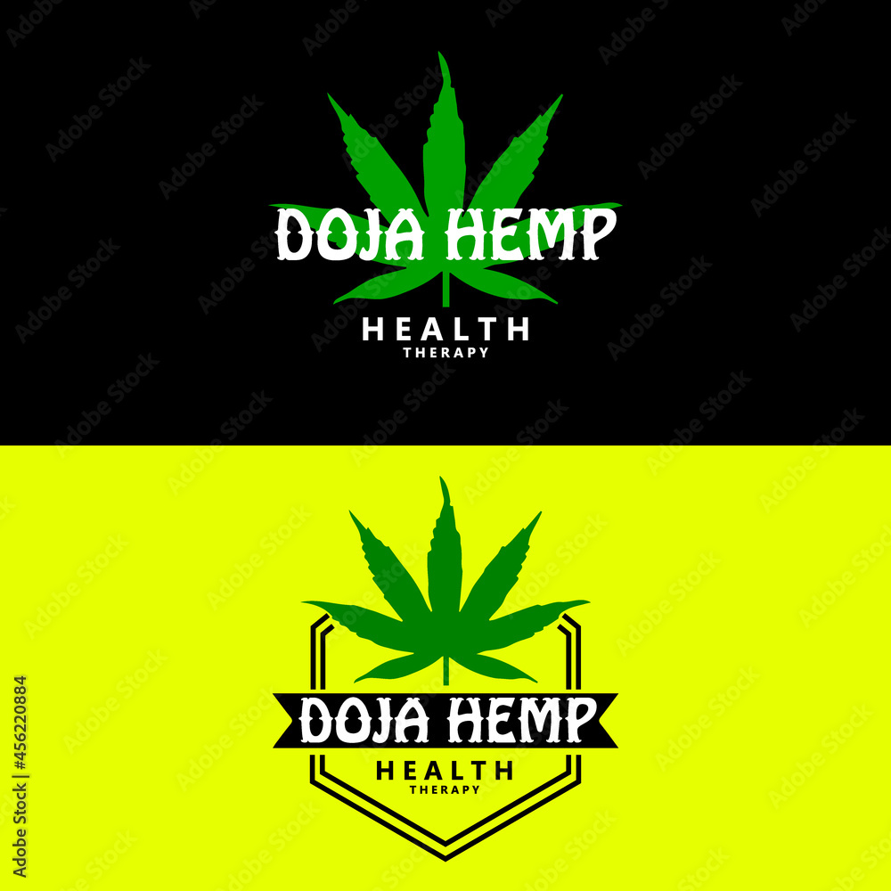 cannabis leaf emblem logo template