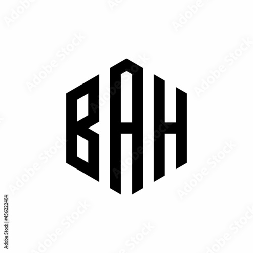 BAH Initial three letter logo hexagon