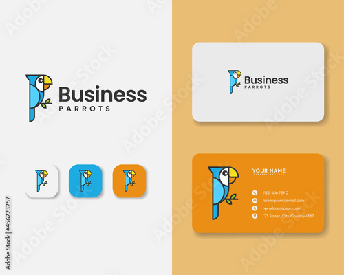 Geometric parrot logo