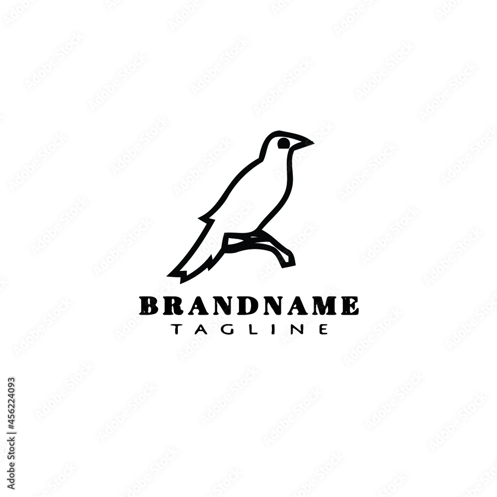 Fototapeta premium bird logo cartoon icon design template black isolated vector graphic