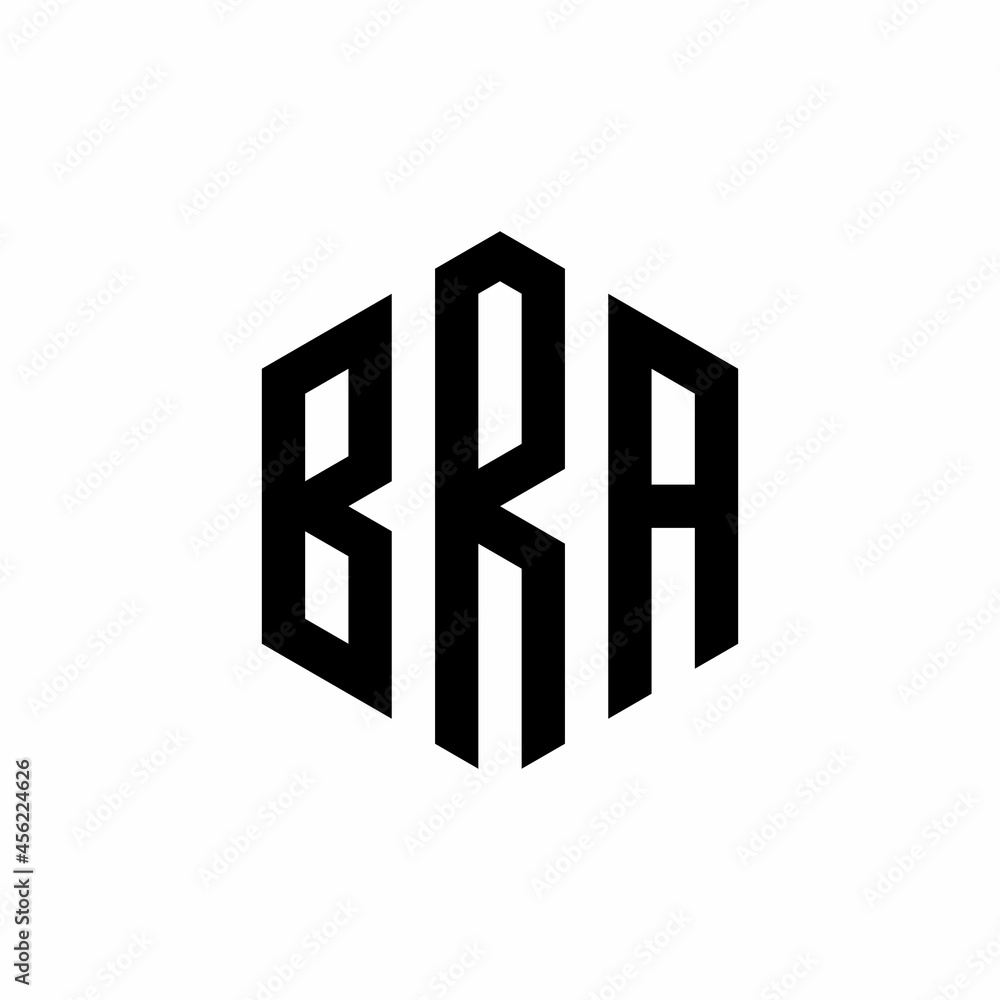 Fototapeta premium BRA Initial three letter logo hexagon