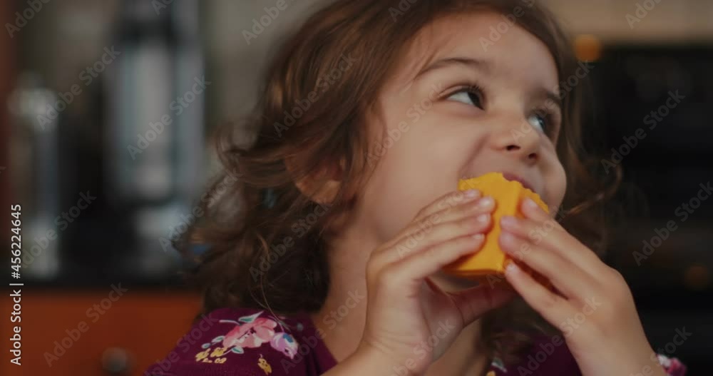 Toddler sneaks a bite off a giant piece of cheddar cheese. Toddler sneaks a bite off a giant piece of cheddar cheese.