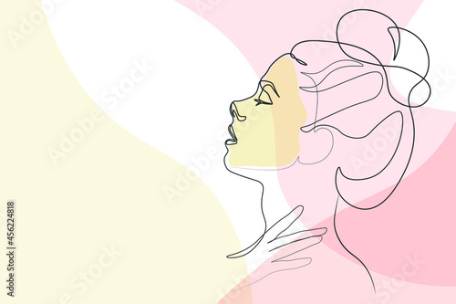 Surreal Faces Continuous line  drawing of set faces and hairstyle  fashion concept  woman beauty minimalist  vector illustration pretty sexy. Contemporary portrait