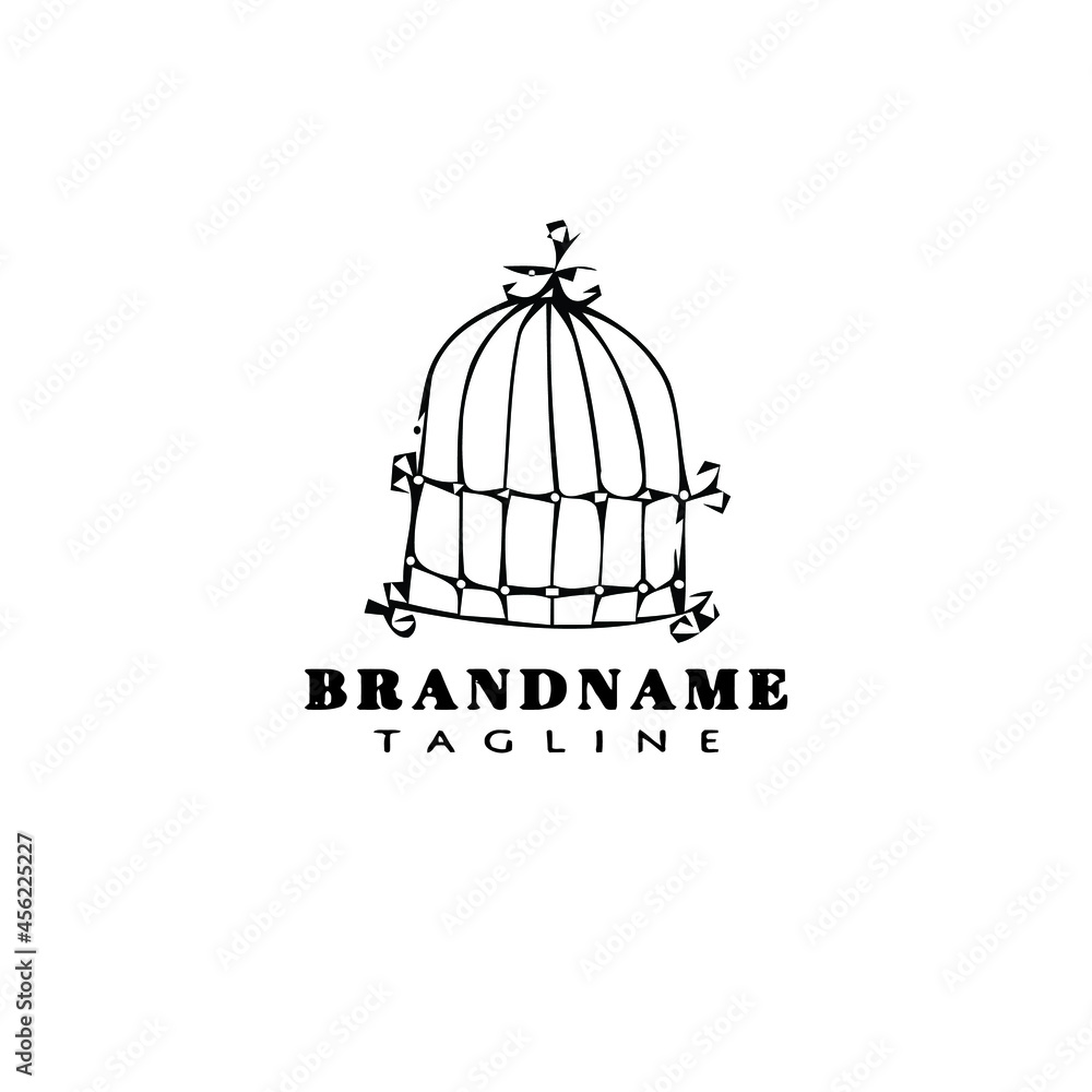 birdcage cartoon logo icon concept template black isolated vector illustration birdcage cartoon logo icon concept template black isolated vector illustration