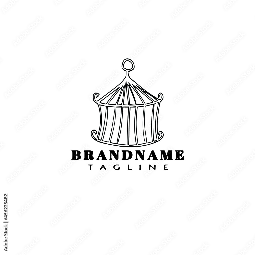 Fototapeta premium birdcage cute logo icon design template black isolated vector illustration