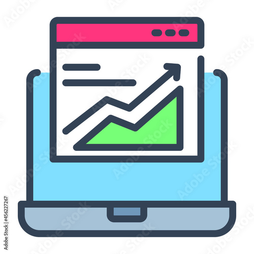 web growth flat line design, SEO and web flat design for mobile concepts and web apps. Collection of modern infographic logo and pictogram.