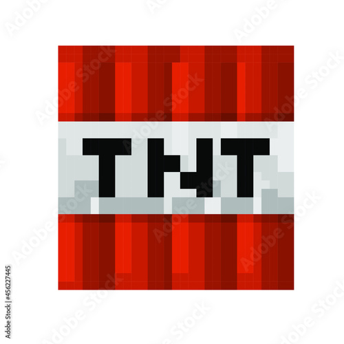 Bricks and TNT. Pixel background. The concept of games background. Vector illustration