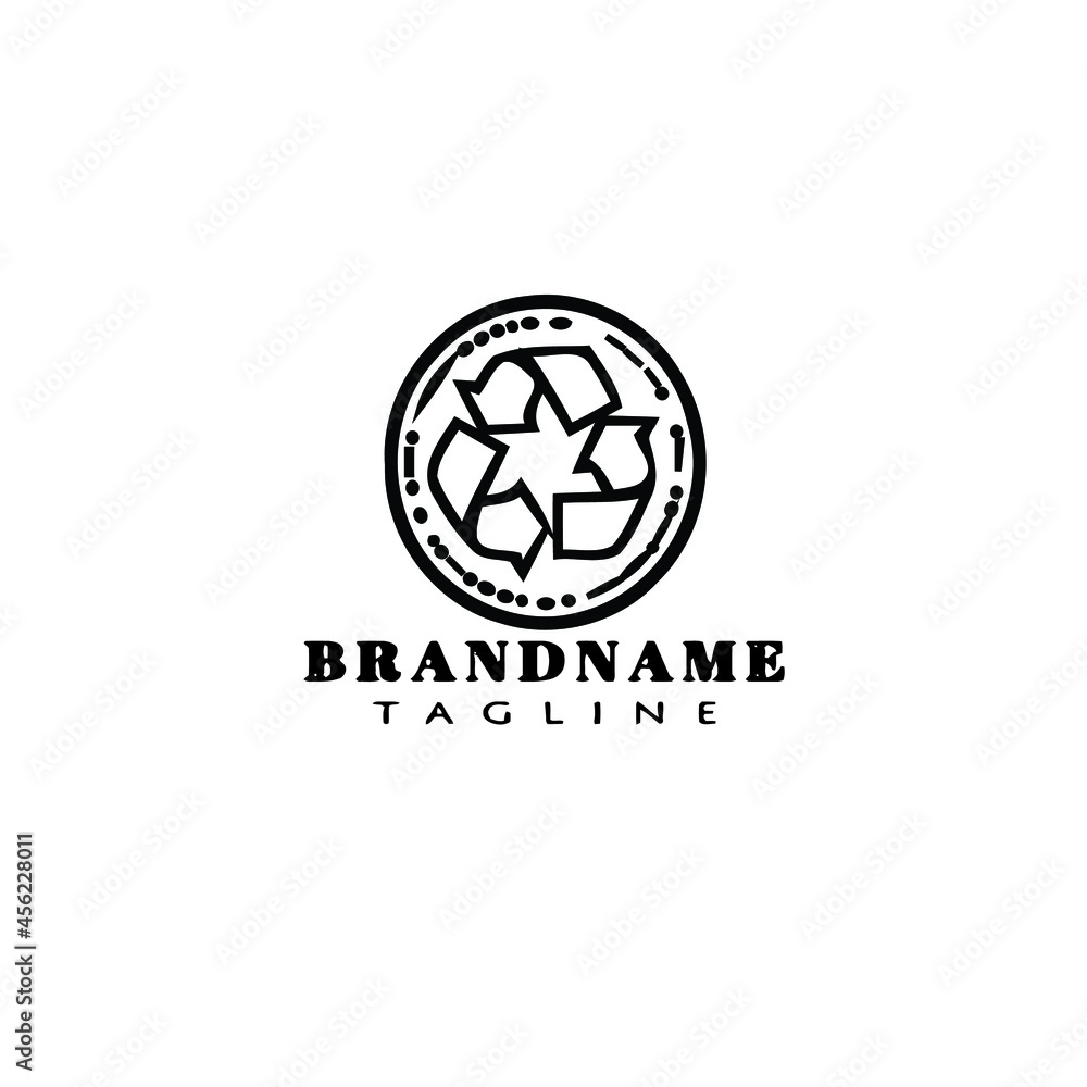 biodegradable logo cartoon icon cute template black isolated vector illustration biodegradable logo cartoon icon cute template black isolated vector illustration