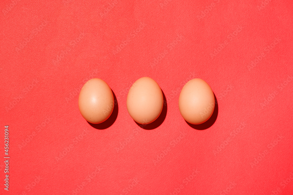 Top view of traditional red easter eggs on red background. Top view of traditional red easter eggs on red background.