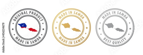 Made in Samoa - set of stamps with map and flag. Best quality. Original product.