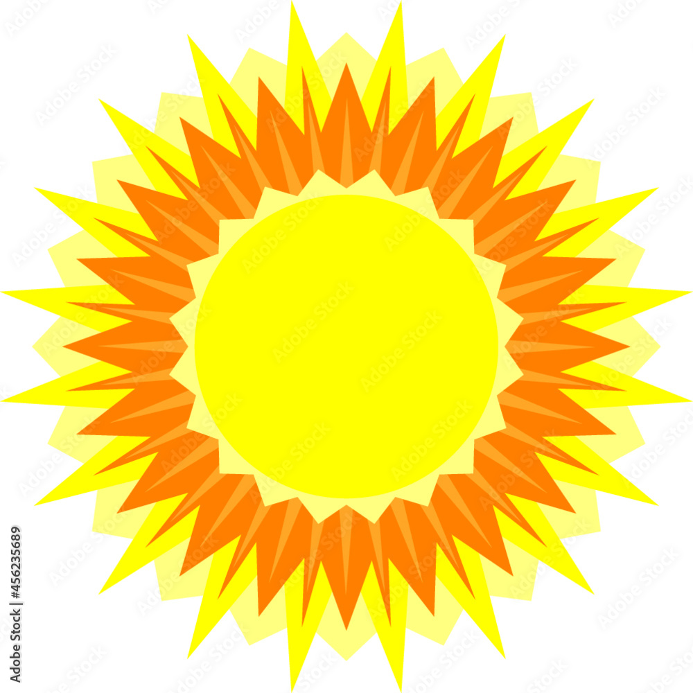 Yellow and orange sun motif vector graphic Yellow and orange sun motif vector graphic