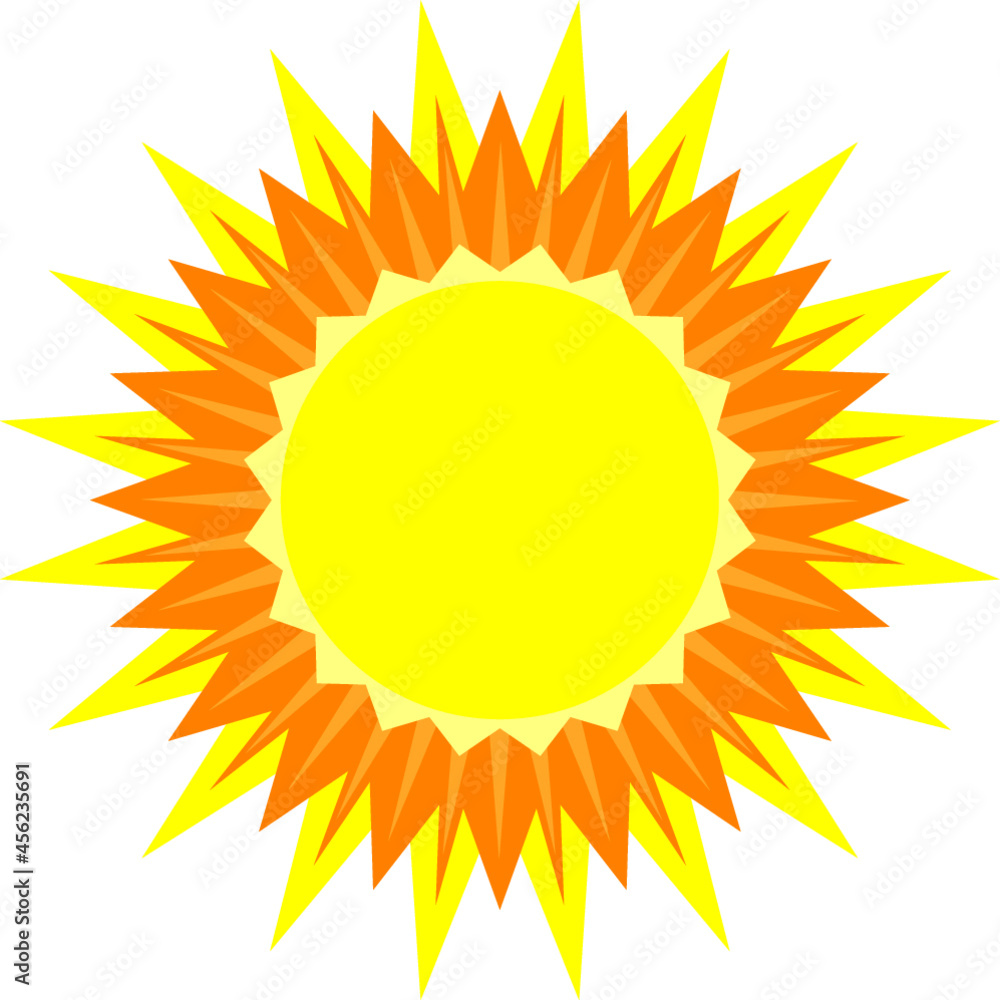 Yellow and orange sun motif vector graphic Yellow and orange sun motif vector graphic