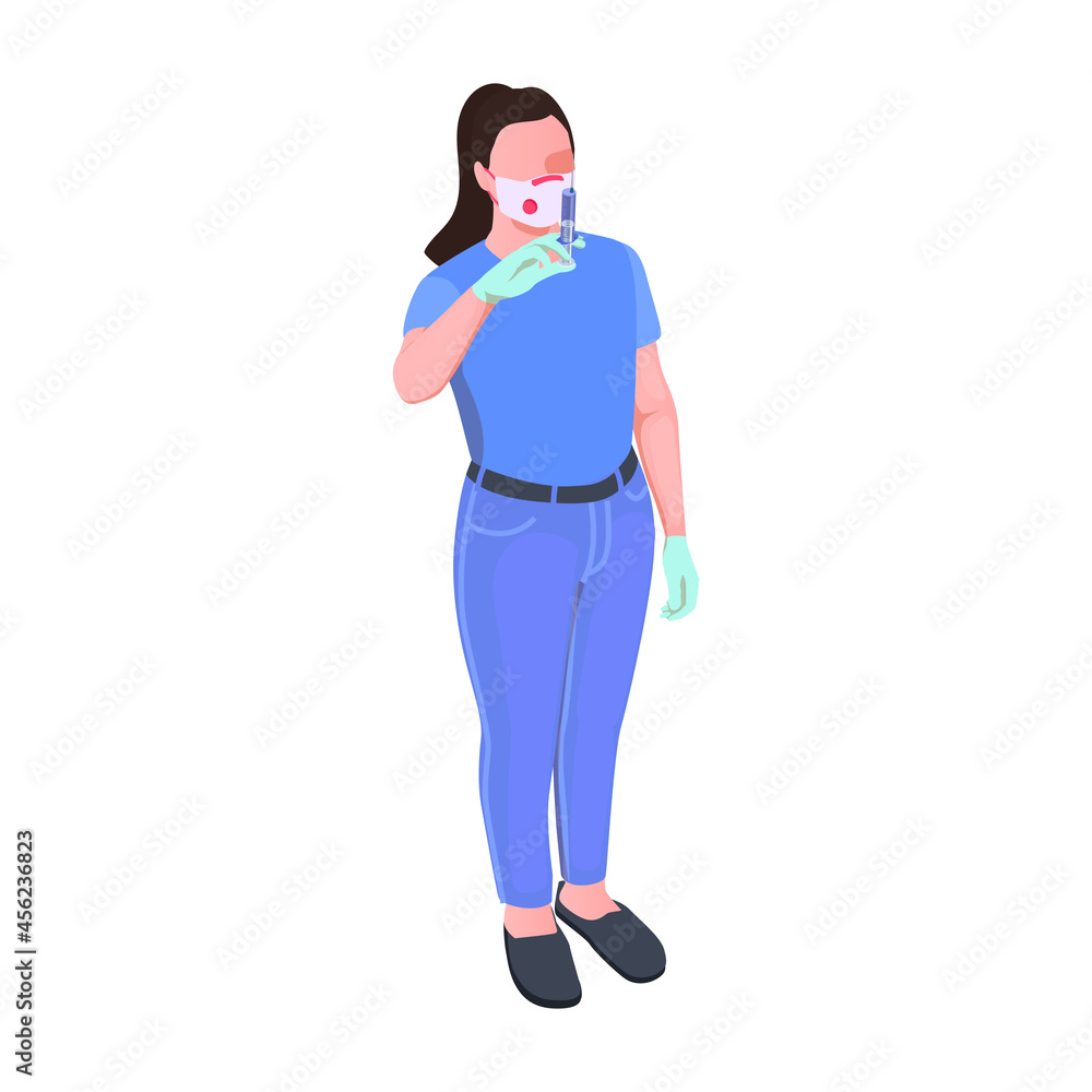 Vaccination Isometric Icon Vaccination Isometric Icon