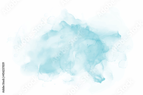 Blue watercolor brush paint vector stylized striped card. Aquarelle abstract hand drawn paper texture liquid cold colour background